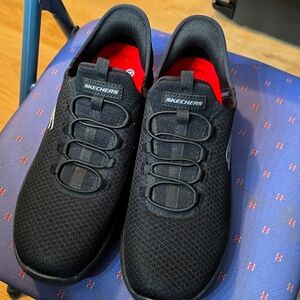 Sketchers Slip on. Black. Size men 10 but Women 11